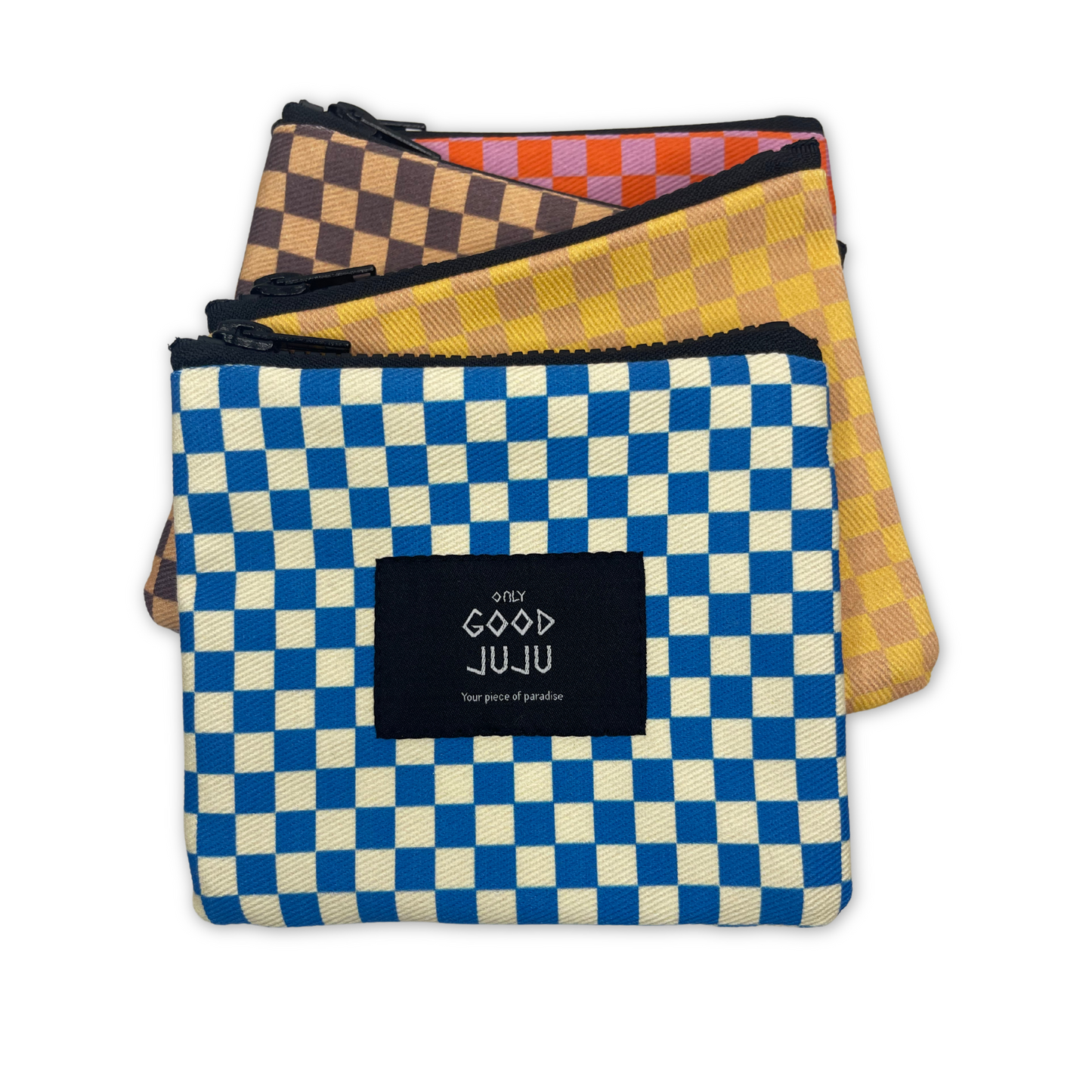 Blue Checkered Coin Bag