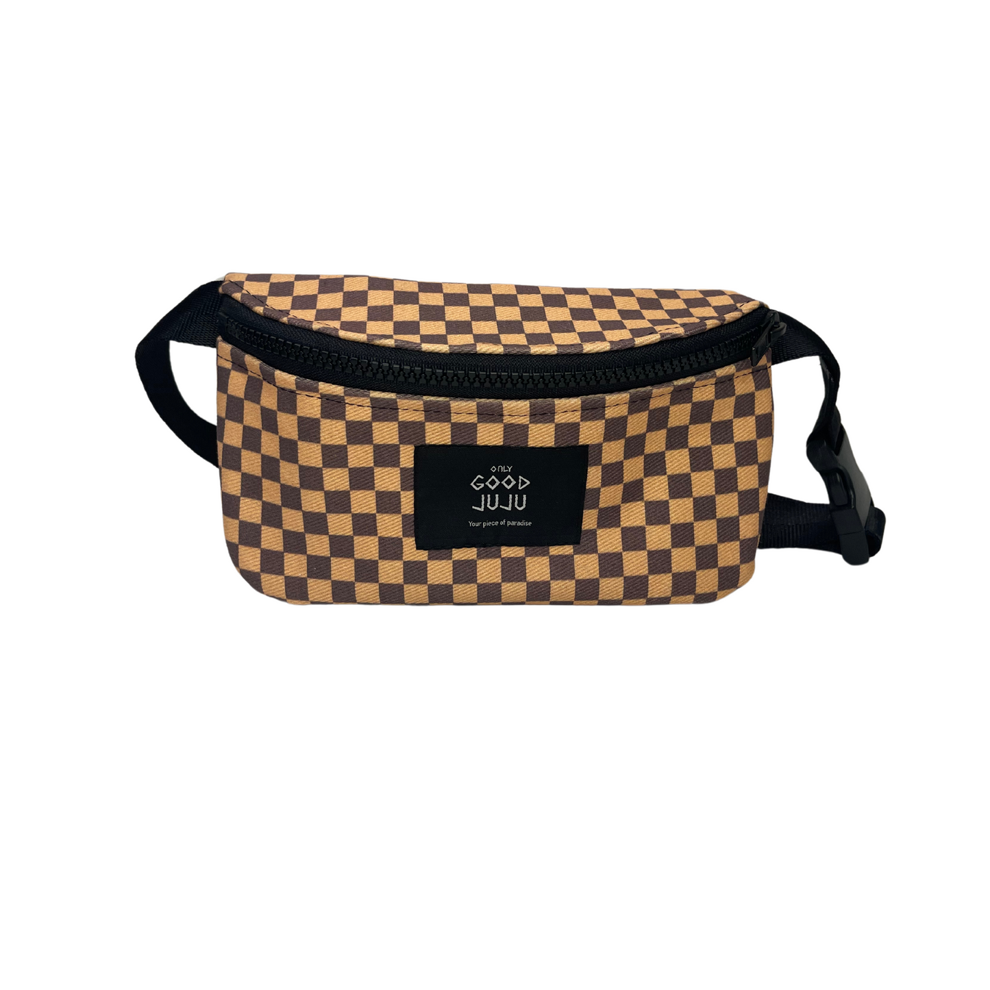 Brown Checkered Hipster Fanny Pack