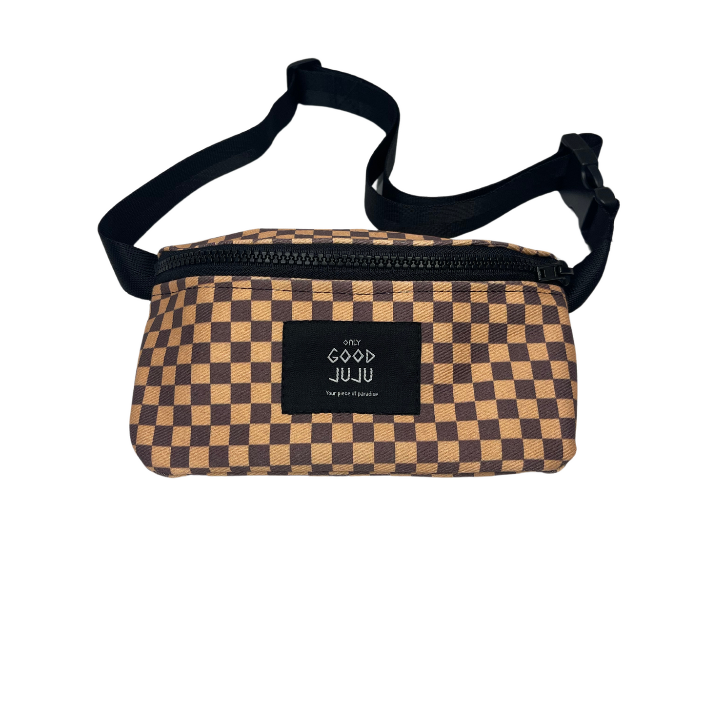 Brown Checkered Hipster Fanny Pack