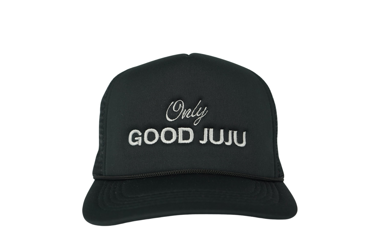 Only Good JuJu Embroidered Trucker Hat - Black