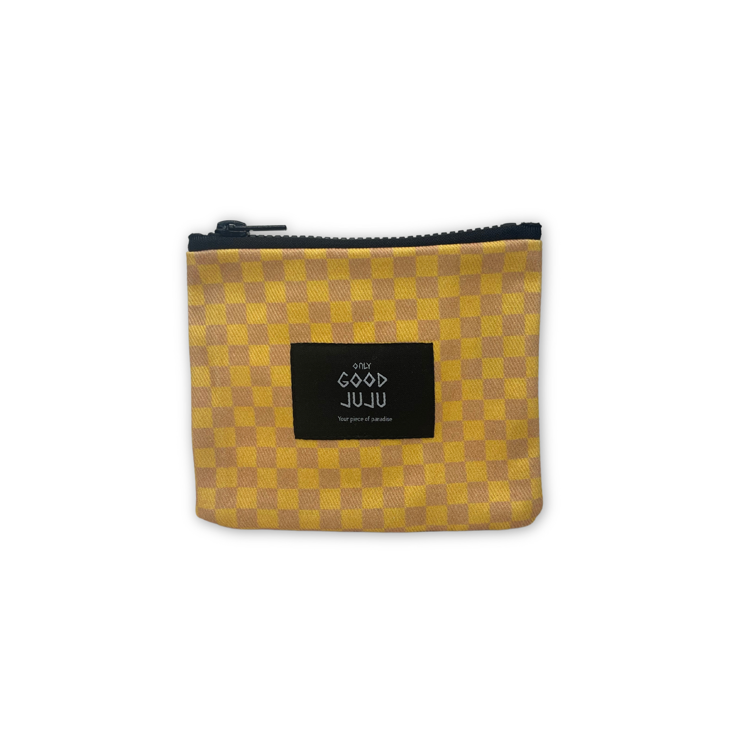 Brown Checkered Coin Bag