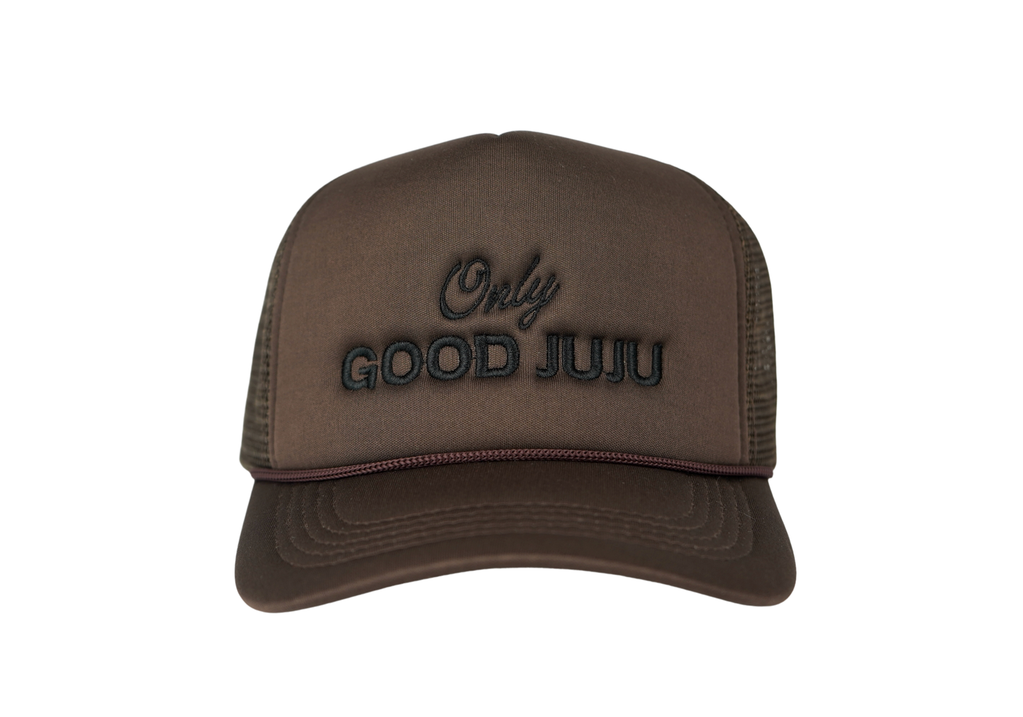 Only Good JuJu Embroidered Trucker Hat