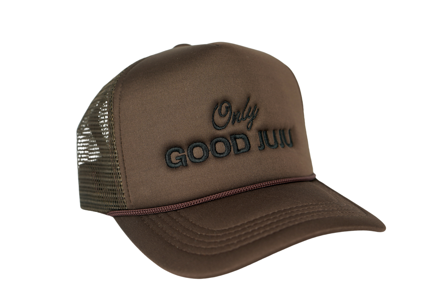 Only Good JuJu Embroidered Trucker Hat