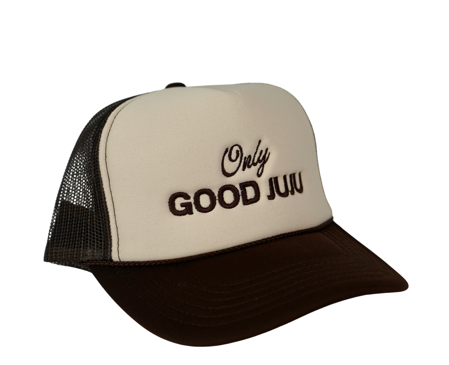 Only Good JuJu Embroidered Trucker Hat