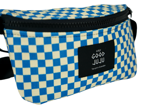 Blue Checkered Hipster Fanny Pack