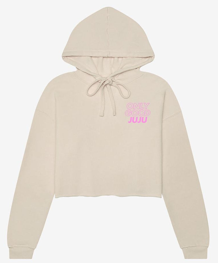 Cropped Hoodie Pink Checkered