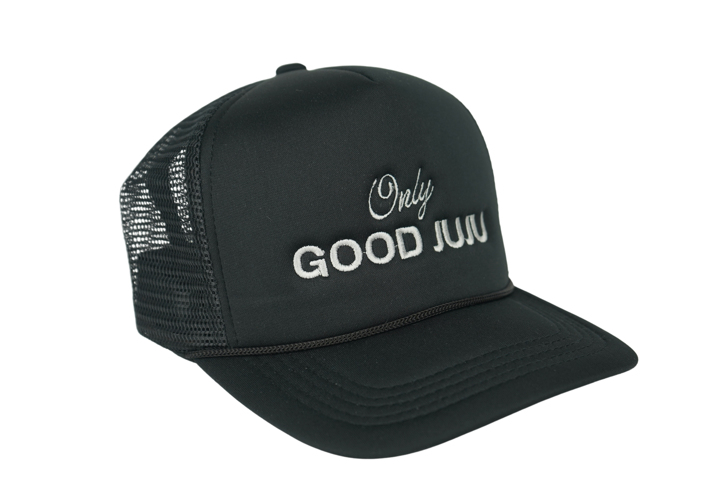 Only Good JuJu Embroidered Trucker Hat - Black