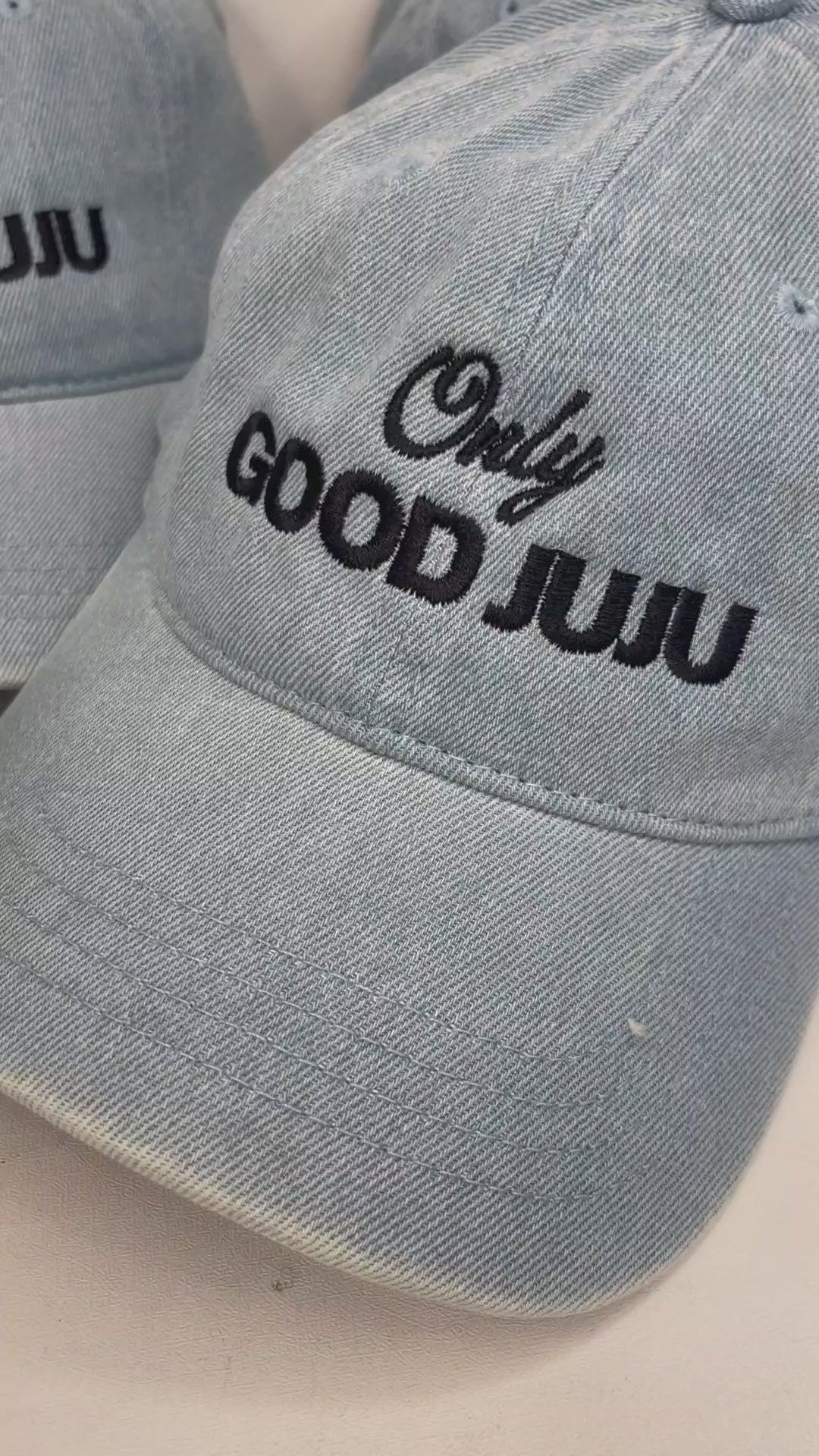Only Good JuJu distressed Denim hat